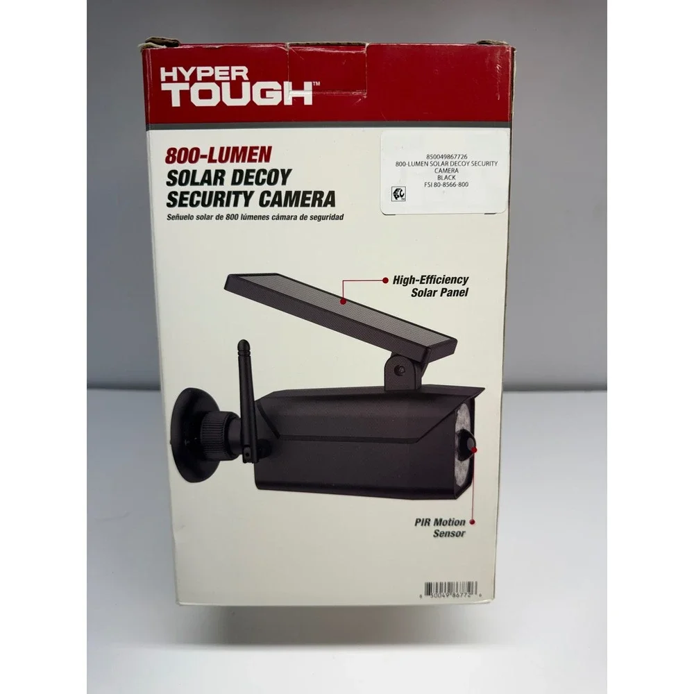 Hyper Tough 800-Lumen Solar Decoy Security Camera Black FSI 80-8566-800